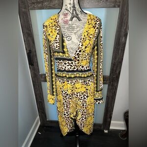 I Saw It First Yellow and Leopard Print Dress